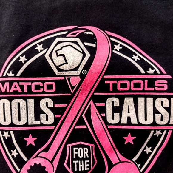 MATCO Tools for the Cause, Breast Ca. Awareness Black Tee MED. Short Sleeve NEW! - Picture 4 of 10
